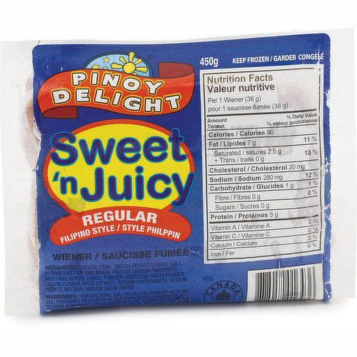 Pinoy Delight Sweet 'n Juicy Wiener - Regular 450g