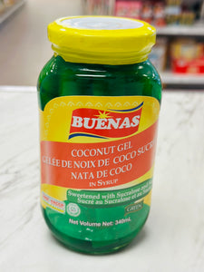 Buenas Coconut Gel (Nata de Coco, in Syrup) green