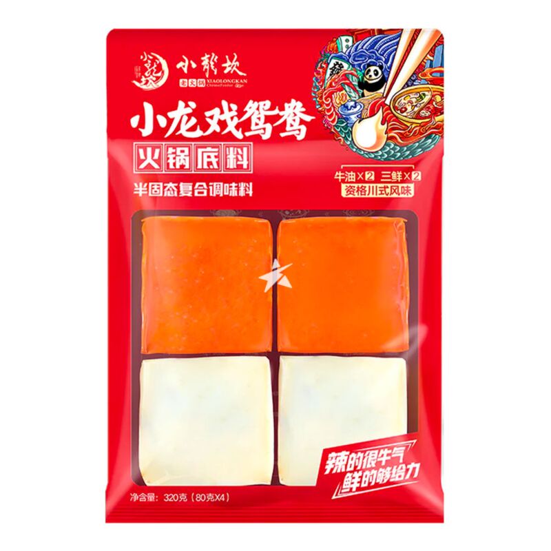 小龙坎鸳鸯火锅底料 XIAOLONGKAN Hotpot Seasoning-Mixed Cube 80g*4