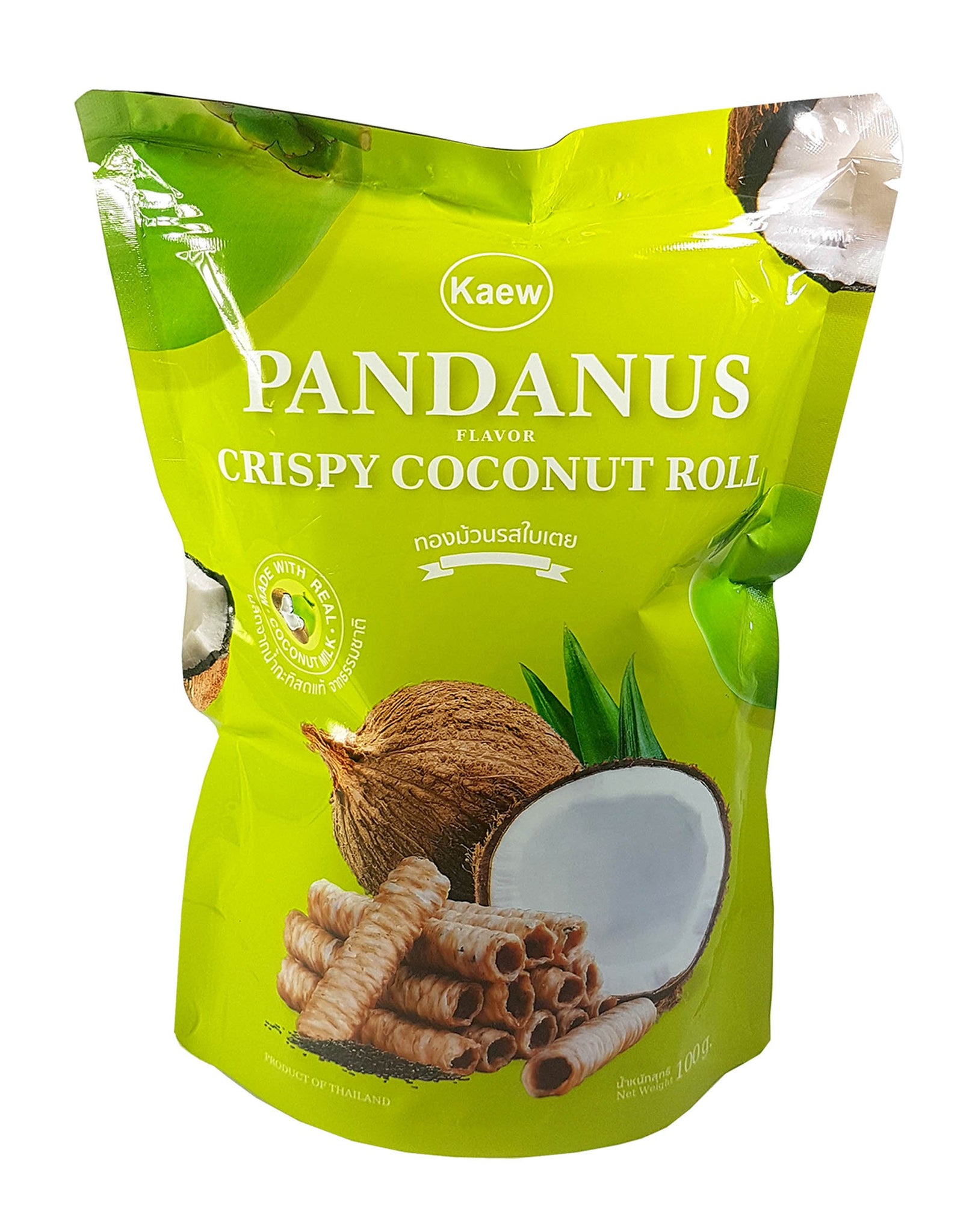 Rio crispy coconut rolls pandanus flavor 100g