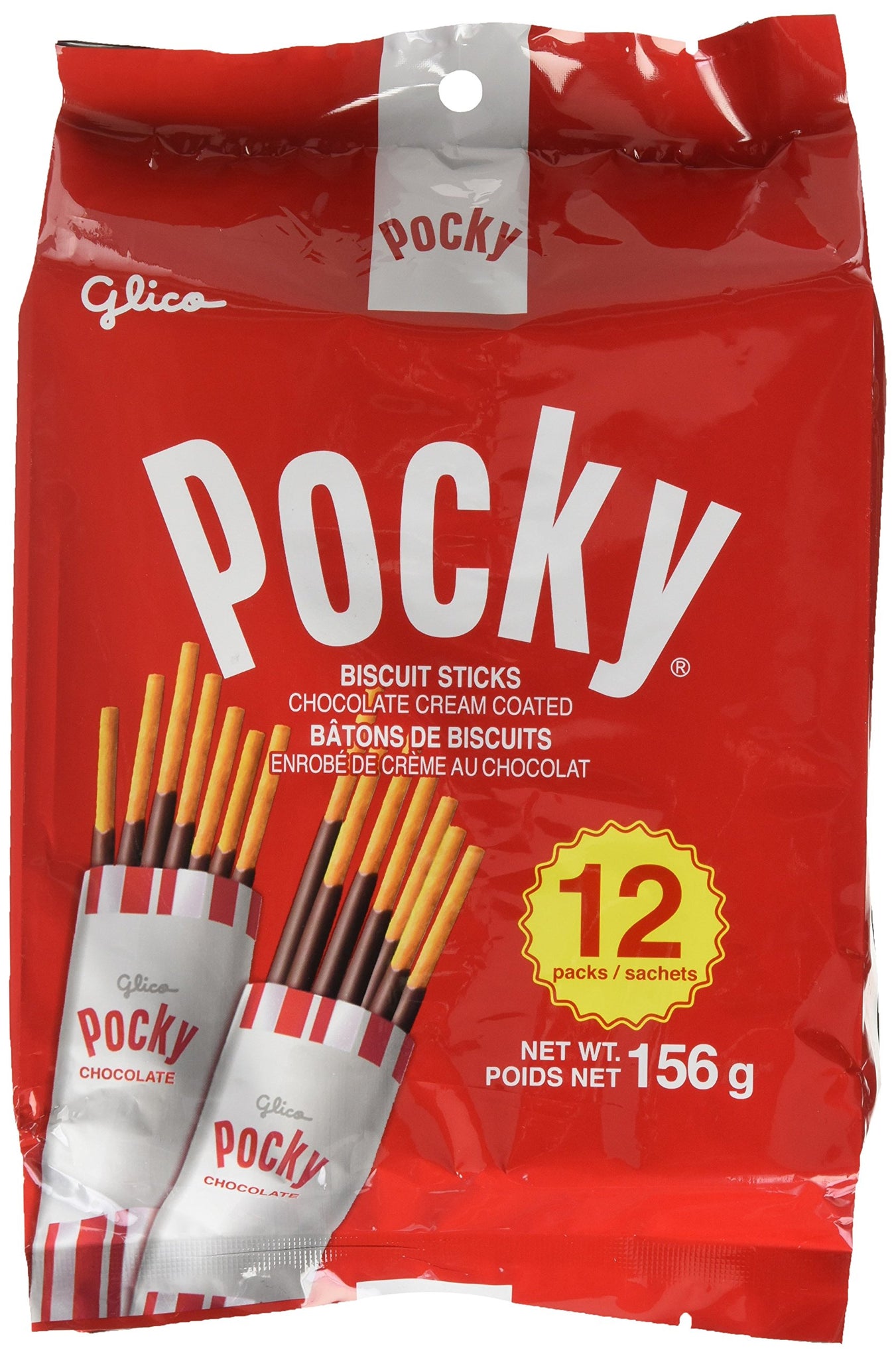 Pocky Chocolate Cream Coated Biscuit Sticks 12 Packs 156 g