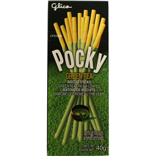 Glico Pocky Green Tea Cream Coated Biscuit Sticks, 40 g