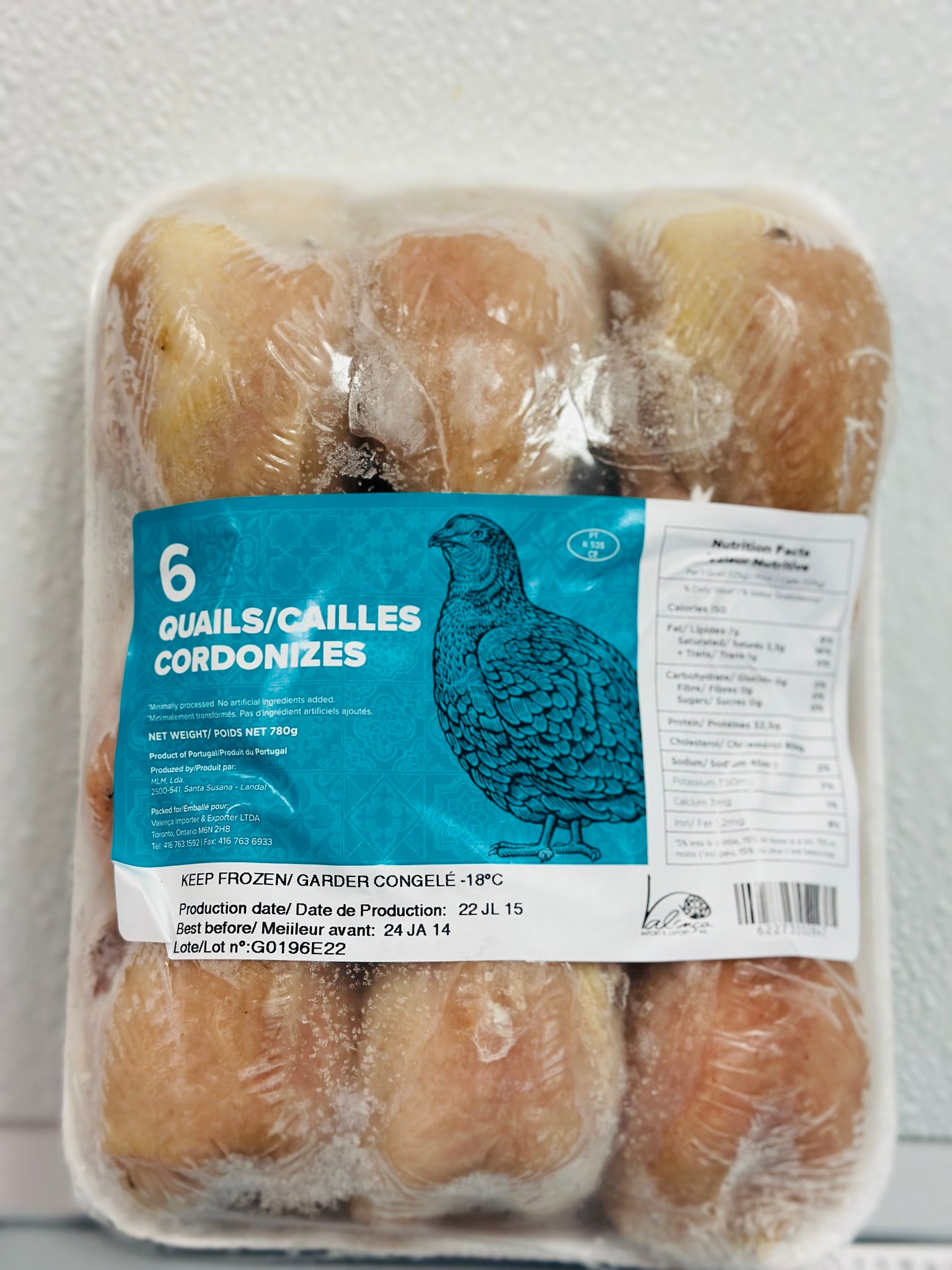 冰冻鹌鹑 Quails/Cailles Cordonizes