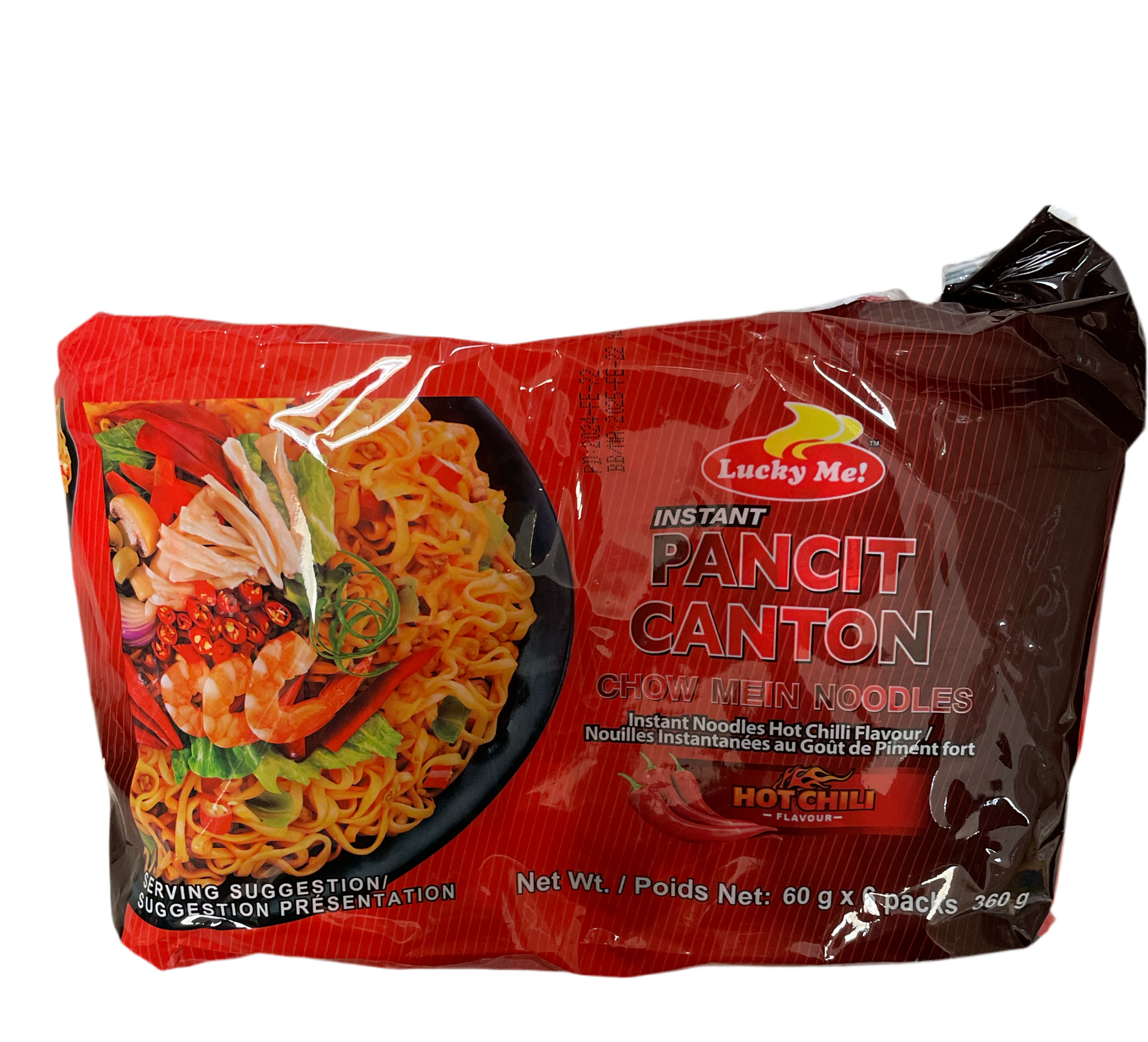 菲律宾速食面甜辣六连包 LuckyMe Pancit Canton Hot Chilli Flavor 60g*6