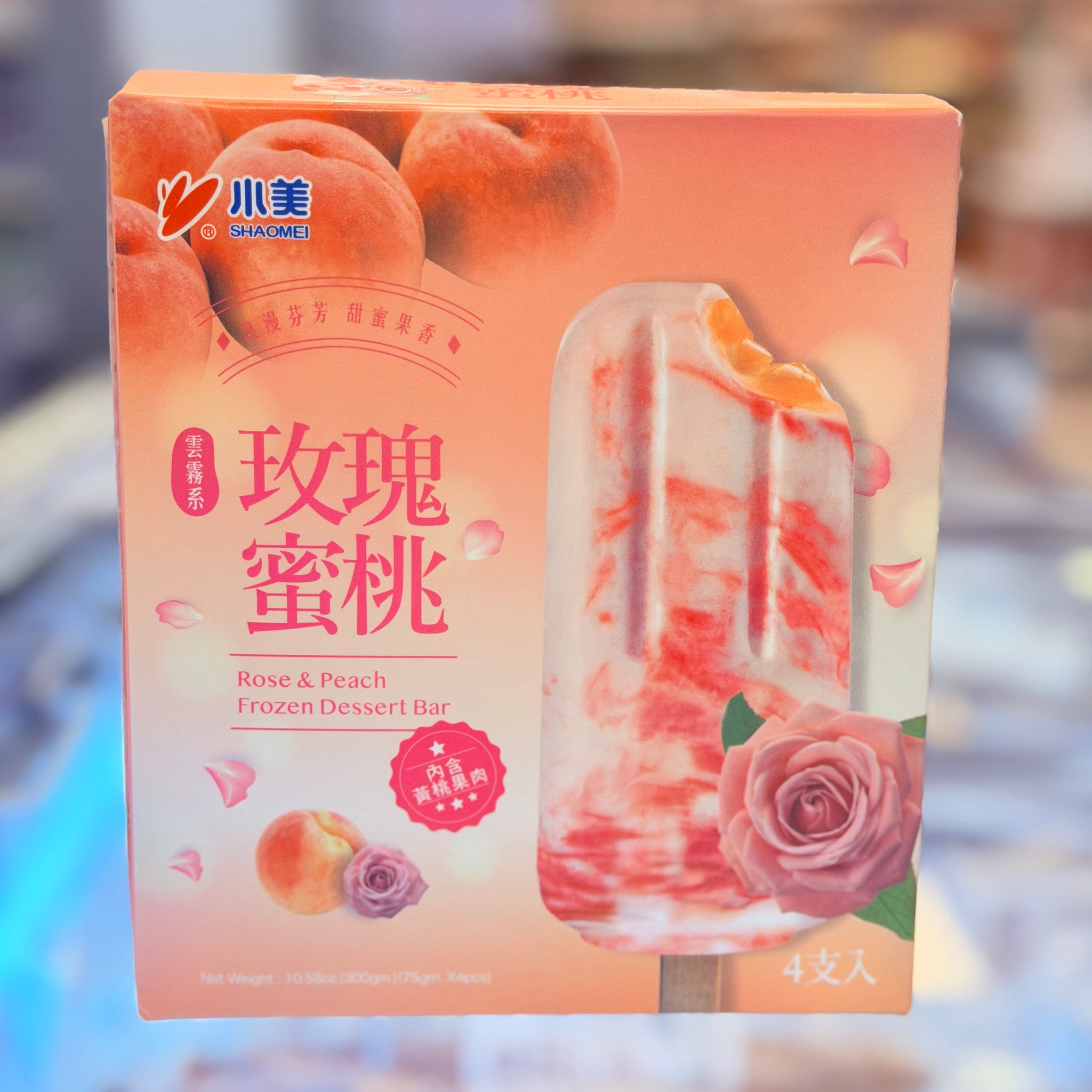 Shaomei Rose & Peach Frozen Dessert Bar 300g
