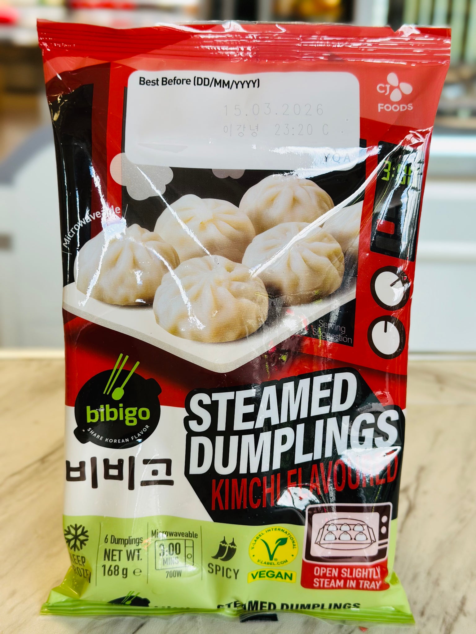 CJ)BIBIGO STEAMED MANDU KIMCHI (VEGAN) 168g