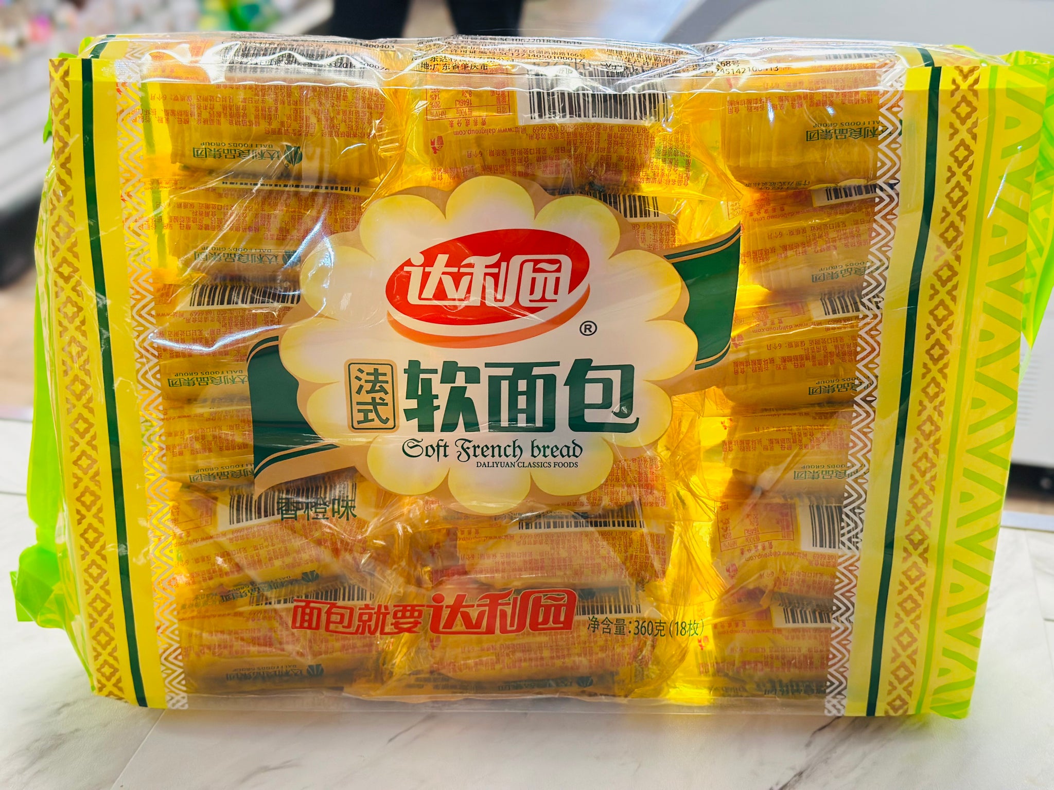 Daliyuan Soft French Bread 法式软面包 360g (18 pieces)