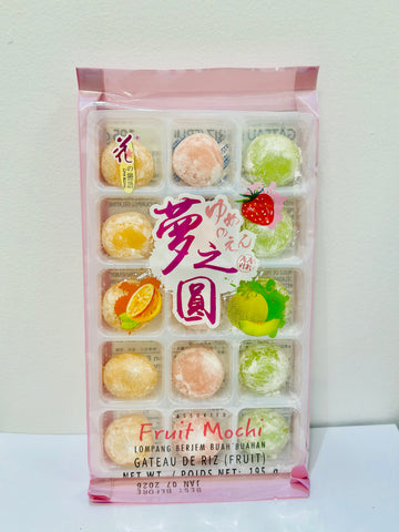 Yume Garden Assorted Fruit Mochi – Strawberry, Orange, Melon (195g)