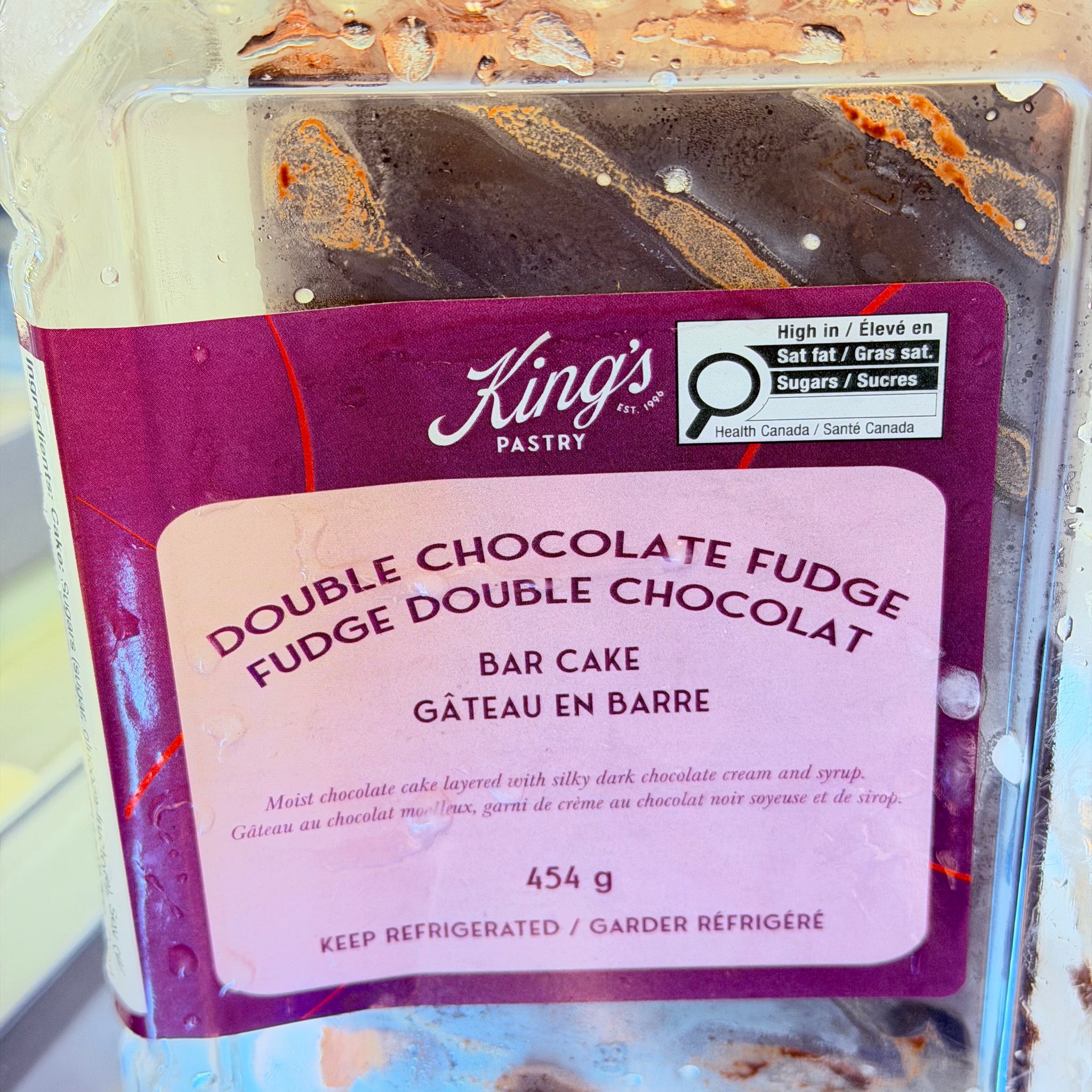 King’s Pastry Double Chocolate Fudge Bar Cake 454g