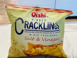 Oishi — Ribbed Cracklings Salt & Vinegar 猪皮脆片 (盐醋味) — 50g