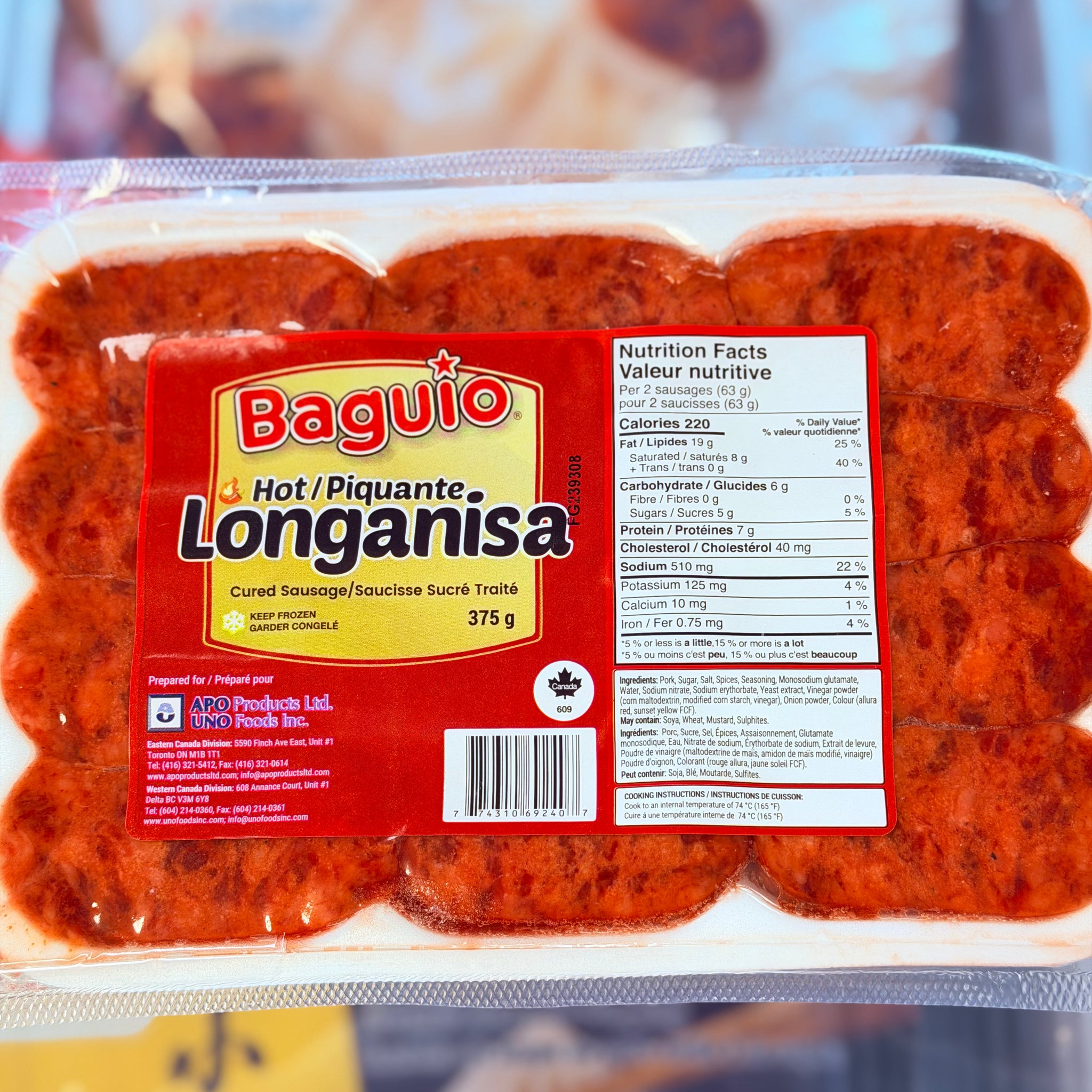 Baguio Hot Longanisa 375g