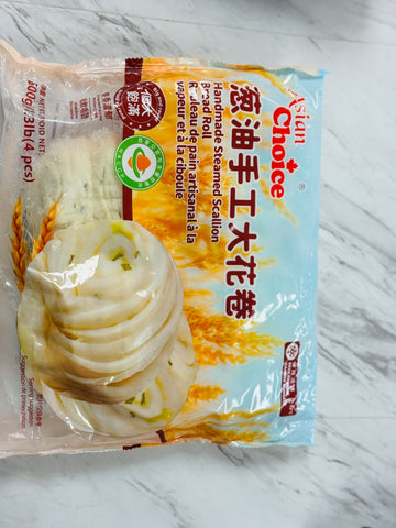 Handmade Steamed Scallion Bread Roll 葱油手工大花卷