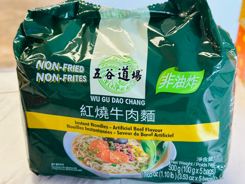 Wu Gu Dao Chang Instant Noodles Artificial Beef Flavour 五谷道场红烧牛肉面 500g