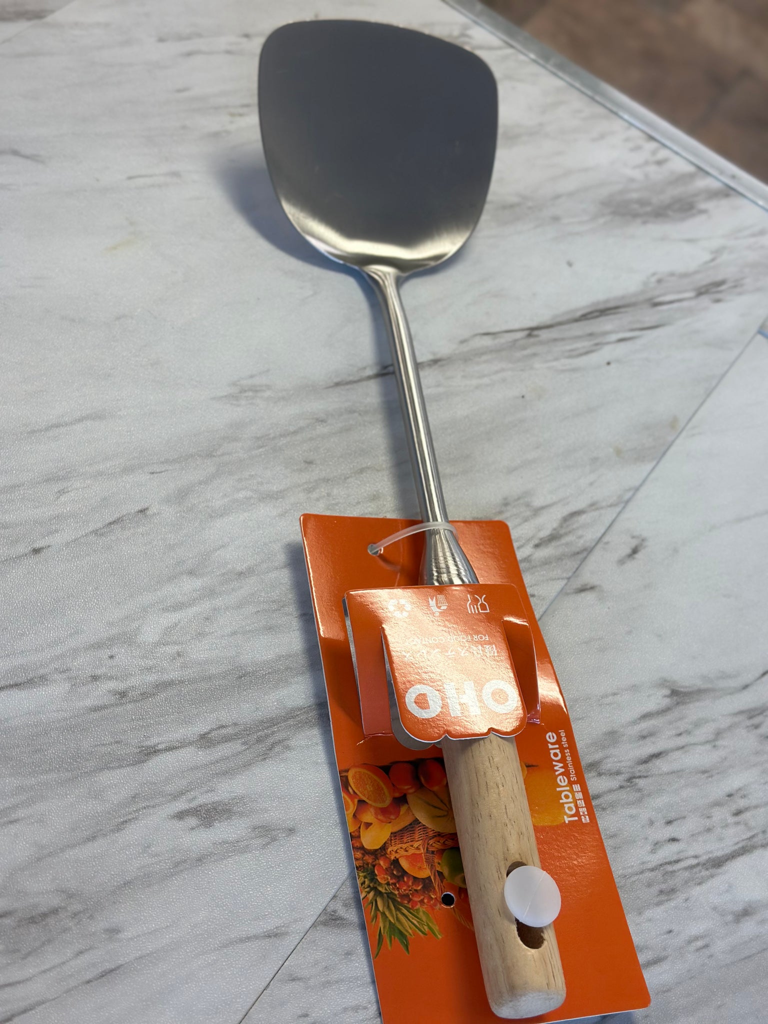 OHO Stainless Steel Spatula (Wooden Handle)