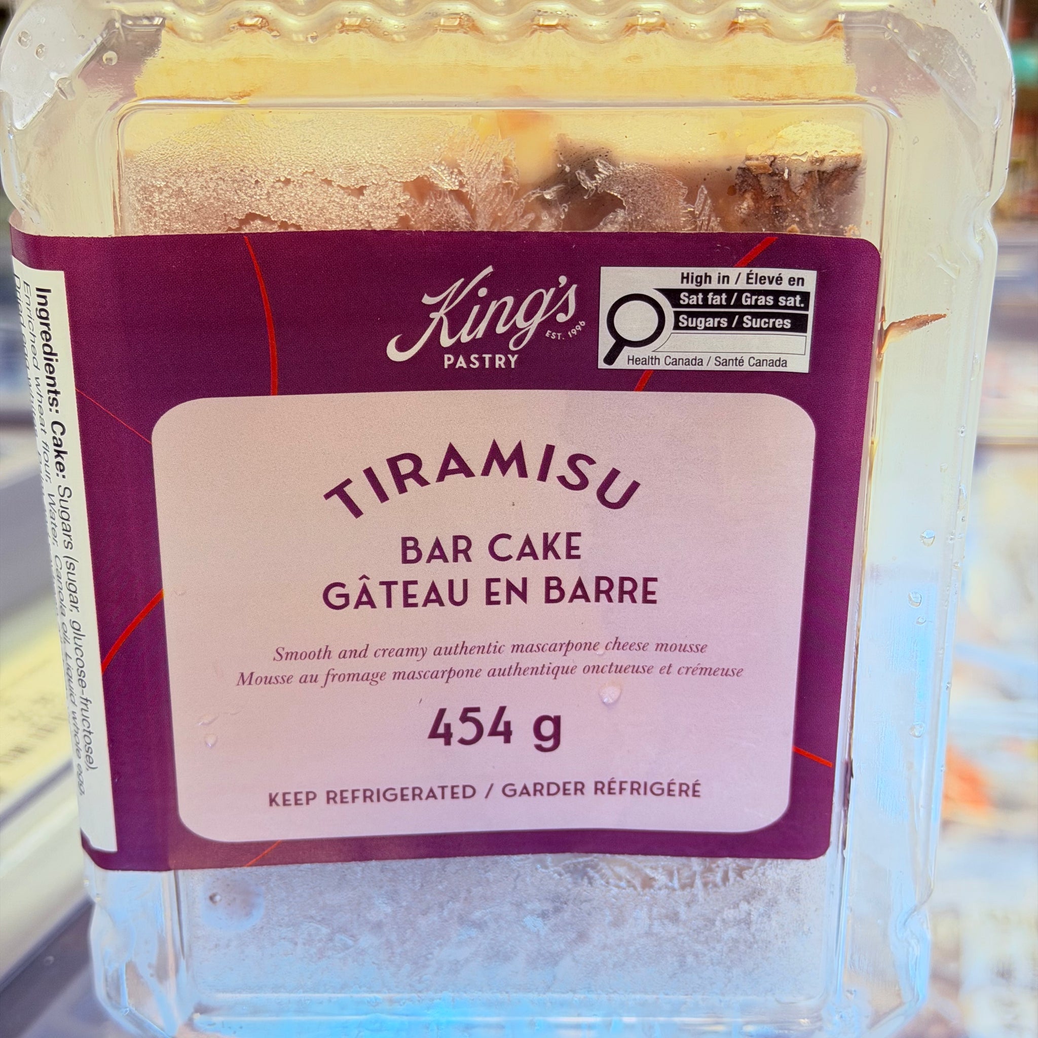 King’s Pastry Tiramisu Bar Cake 454g