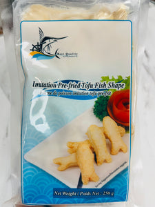 Imitation pre-fried tofo fish shape