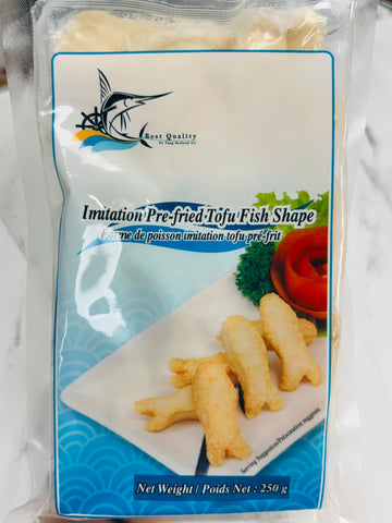 Imitation pre-fried tofo fish shape