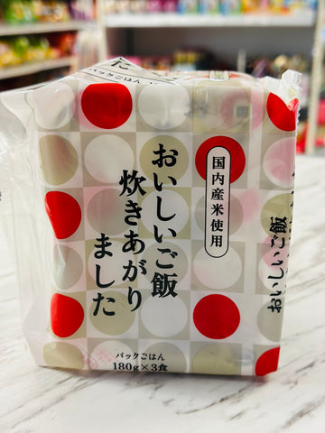 Oishii Gohan Cooked Rice 美味即食米饭 (红点包装) – 180g × 3