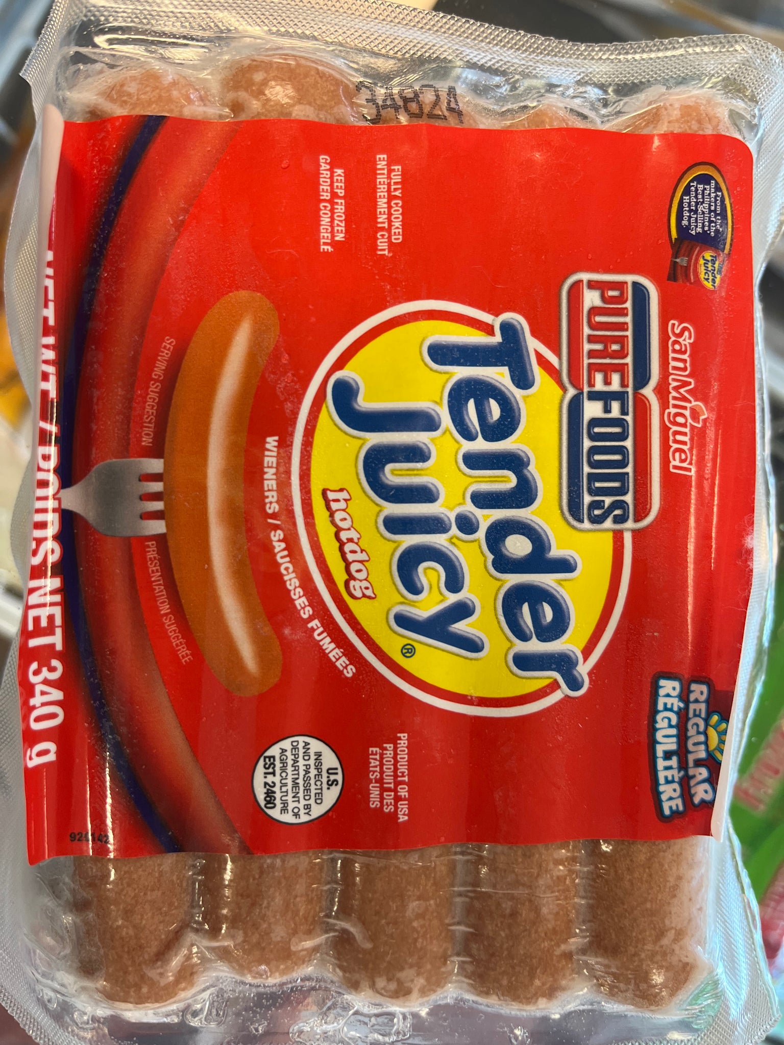 Tender juicy hotdog 340g