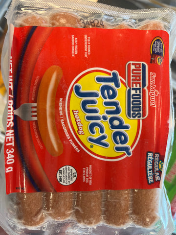 Tender juicy hotdog 340g