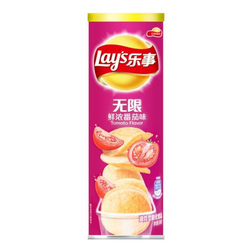 乐事筒装薯片无限鲜浓番茄味 Lay's Potato Chip Tomato Flavor 90g