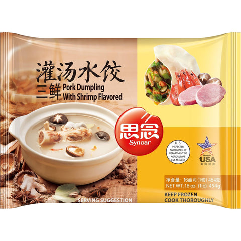 思念 三鲜 灌汤水饺 454g SYNEAR Pork Dumplings with Shrimp Flavoured
