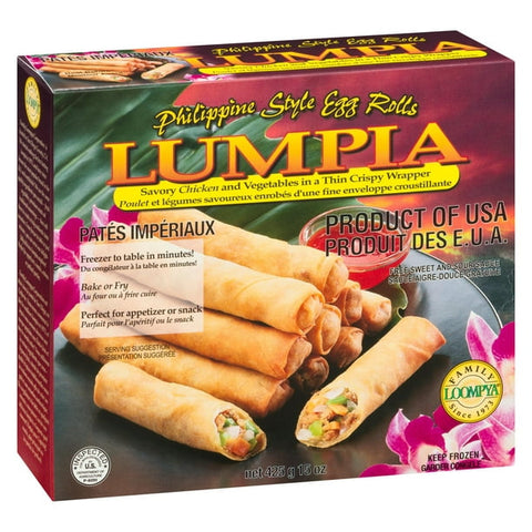 Philippine Style Egg Rolls – Lumpia – Savory Chicken And Vegetables in A Thin Crispy Wrapper, Net Wt. 425 g 15 Oz