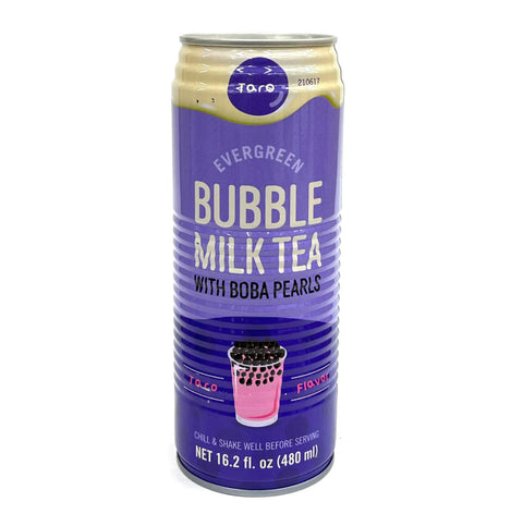 Evergreen Bubble Milk Tea with Boba Pearls (Taro) 480ml