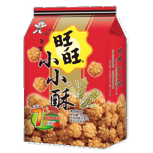 Mini fried senbei rice crackers (black pepper flavor) 旺旺小小酥(黑胡椒味) 180g