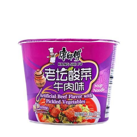 康师傅 老坛酸菜牛肉味杯面  Artificial Beef Flavour with Pickled Vegetables 122g