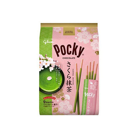 格力高 Glico Sakura Flavoured Pocky 饼干棒 樱花抹茶味 140g