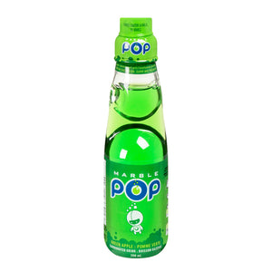 日本弹珠饮料 碳酸汽水 Marble Pop Green Apple Soda 青苹果味  200ml