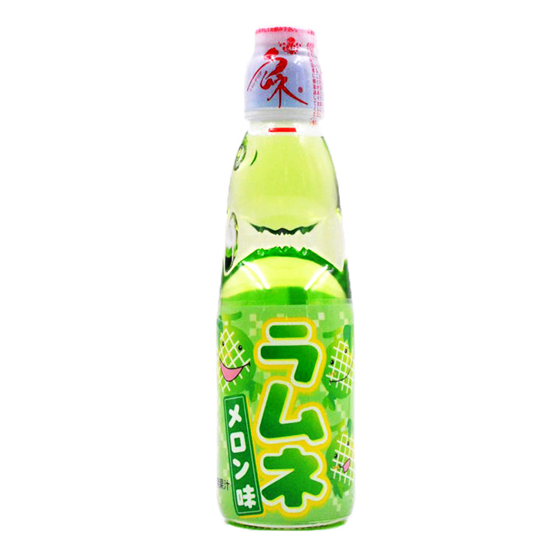 日本弹珠汽水碳酸饮料 HATA Honeydew Soda 哈密瓜味 200ml