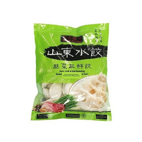 山东水饺韭菜三鲜饺 800g pork leek & egg dumpling