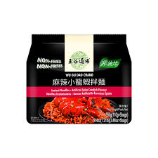 五谷道场麻辣小龙虾拌面 Instant Noodles Artificial Spicy Crayfish Flavour 110g*5
