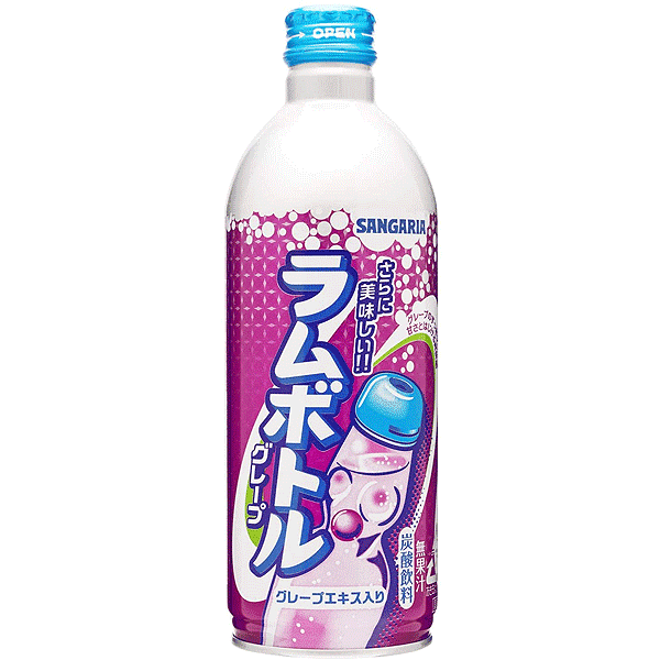 Sangaria Grape flavour Ramune Soda 三佳利波子汽水 葡萄味 250